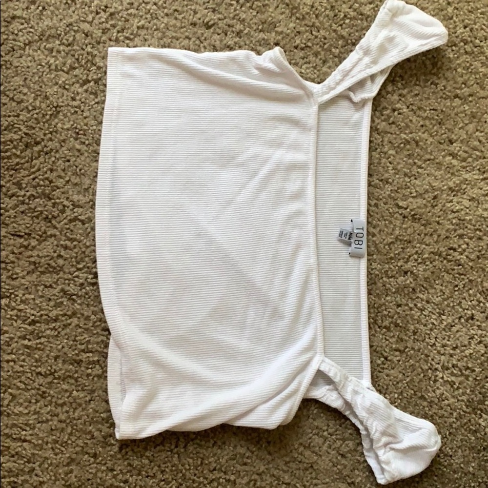 Cap Sleeve, White Crop Top